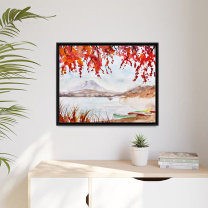 Falling For Fuji Matte Canvas, Framed (Black or Espresso). Available in sizes from 10”x8”-32”x24”