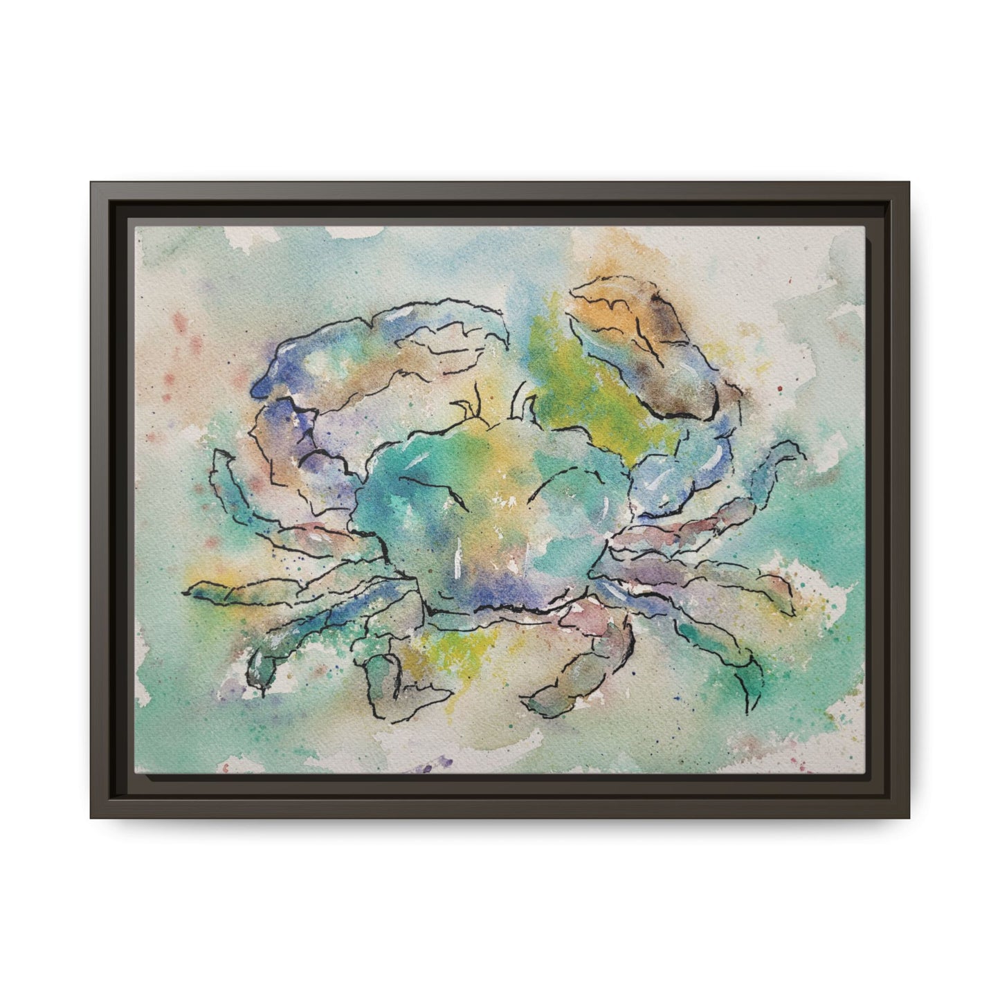 Blue Crab, Framed (Black or Espresso). Available in sizes from 10”x8”-18”x12”