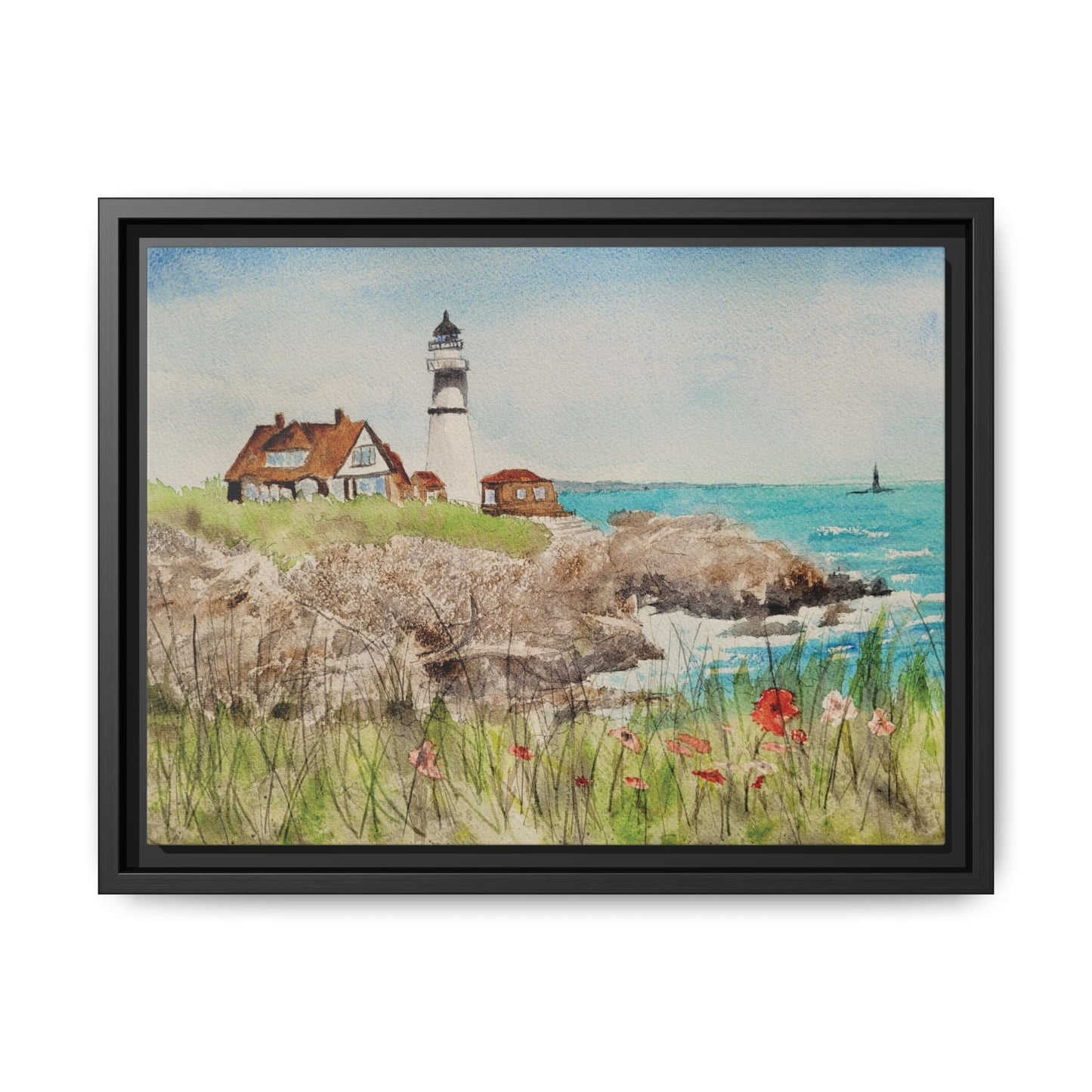 Portland Head Light, Framed (Black or Espresso). Available in sizes from 10”x8”-20”x16”