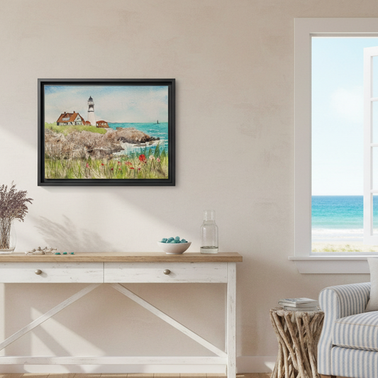 Portland Head Light, Framed (Black or Espresso). Available in sizes from 10”x8”-20”x16”