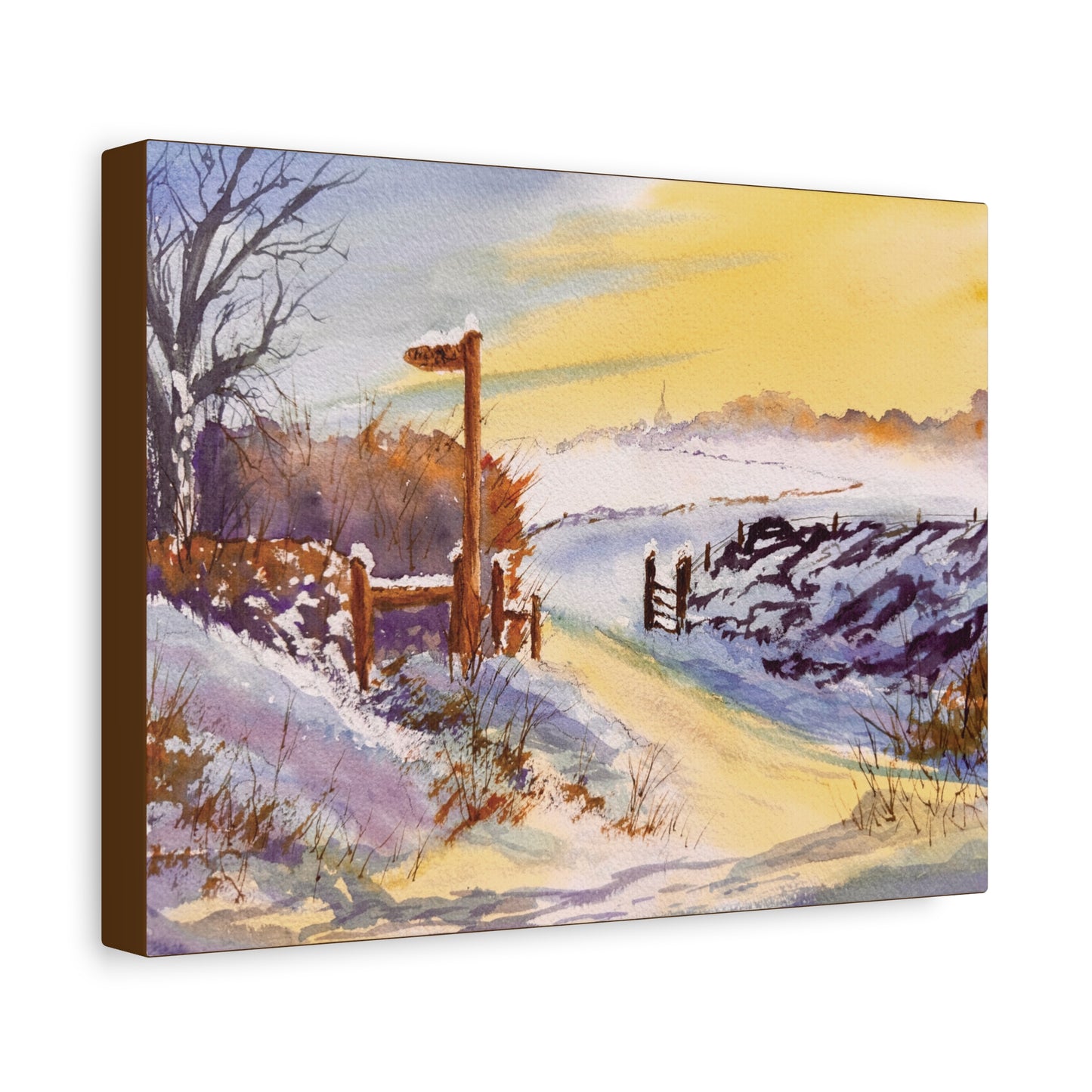 Wales Winter Walk Matte Canvas, Stretched, 1.25". Available in sizes 10” x 8”-16” x 12”