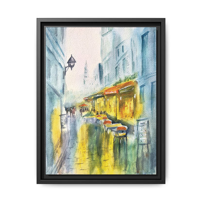 Cafe Reflections Matte Canvas, Framed (Black or Espresso). Available in sizes 8”x10”-24”x32”