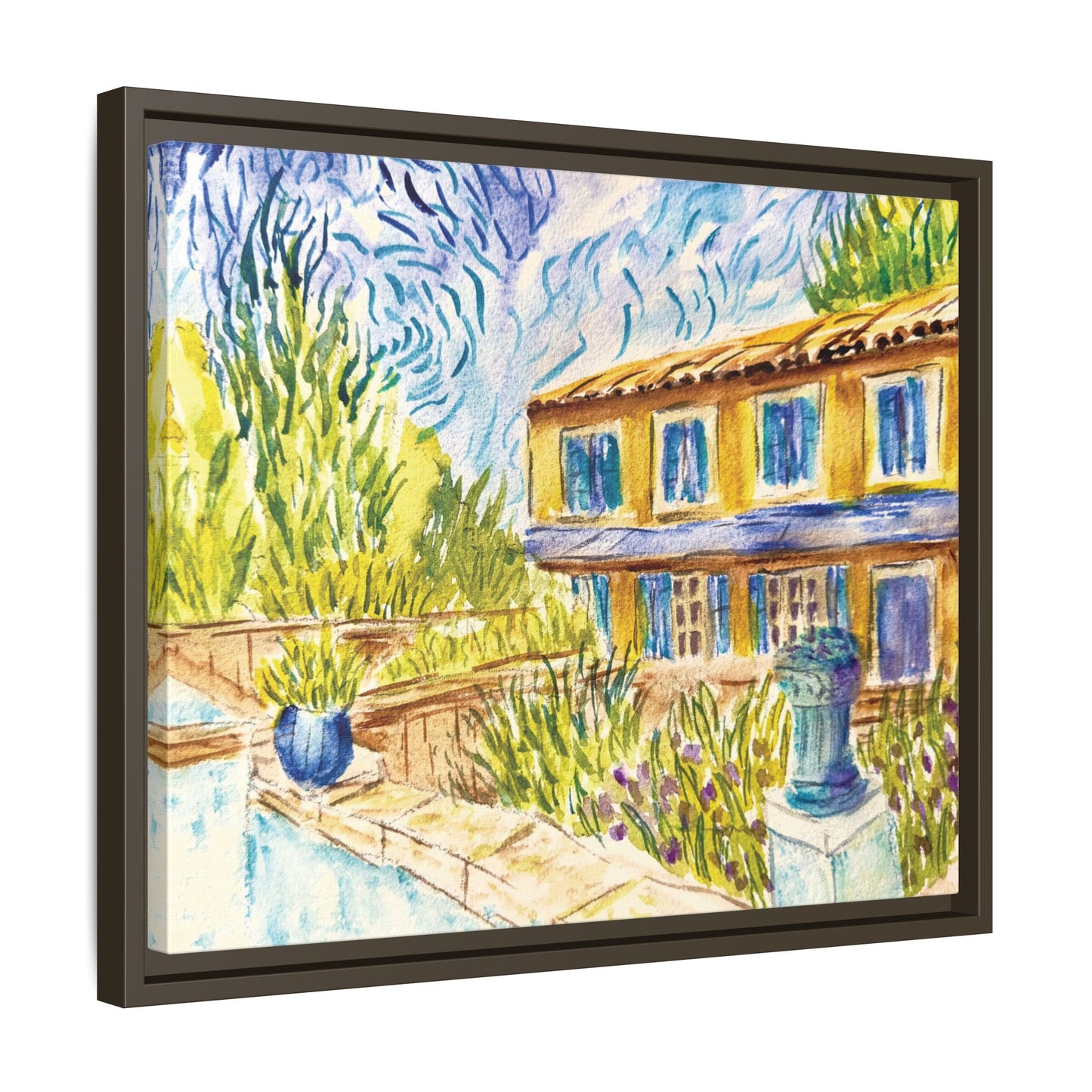 Respite Near Saint-Remy-de-Provence Matte Canvas, Framed (Black or Espresso). Available in sizes from 10”x8”-30”x24”