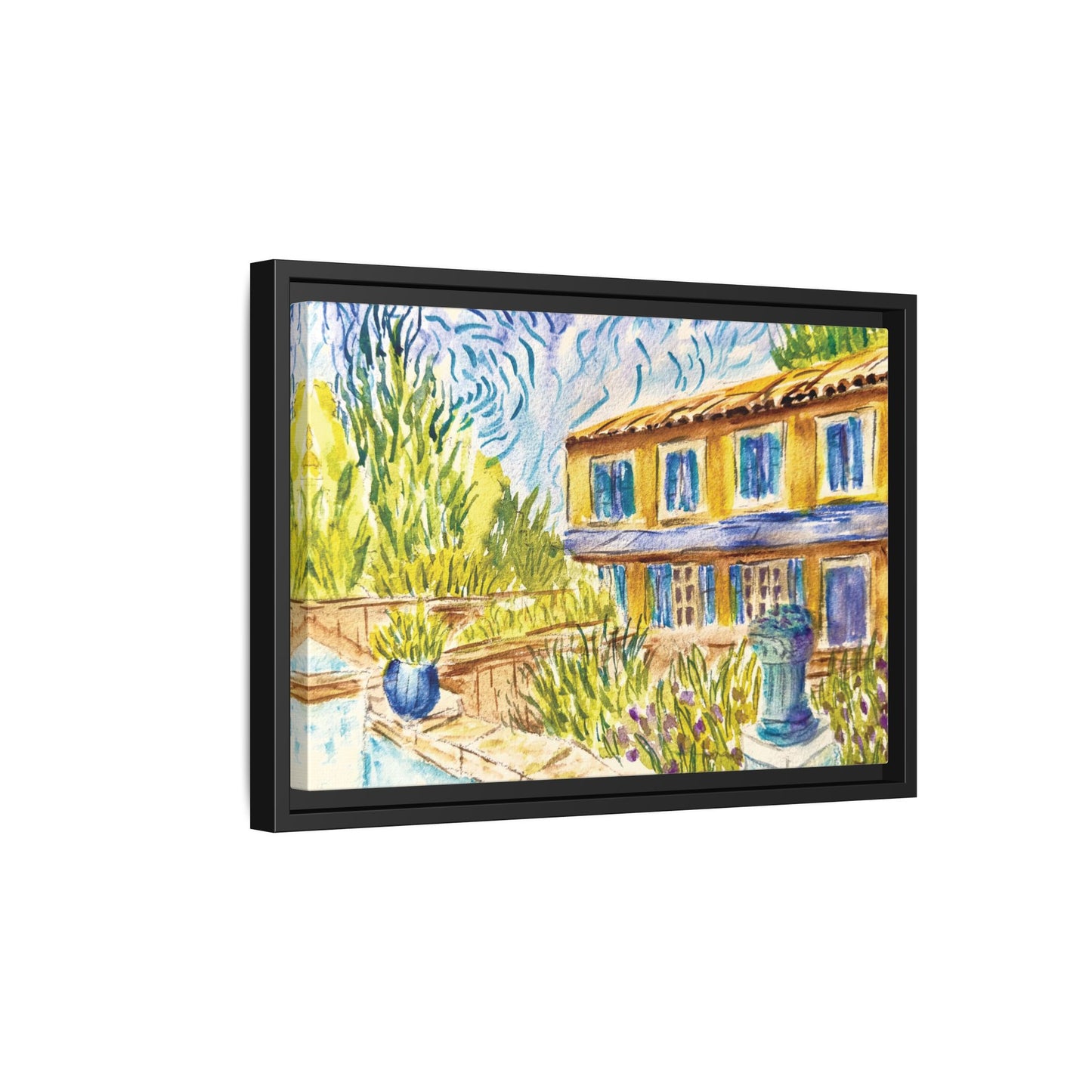 Respite Near Saint-Remy-de-Provence Matte Canvas, Framed (Black or Espresso). Available in sizes from 10”x8”-30”x24”