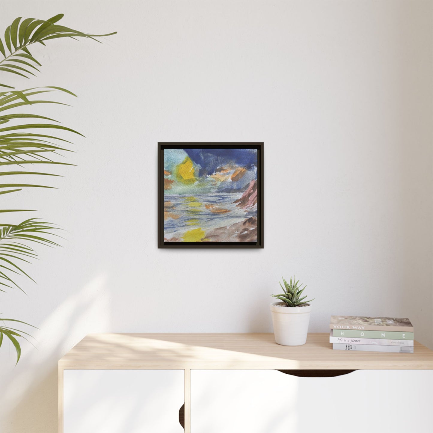 The Sun in Pieces Matte Canvas, Framed (Black or Espresso). Available in sizes from 6”x6”-30”x30”