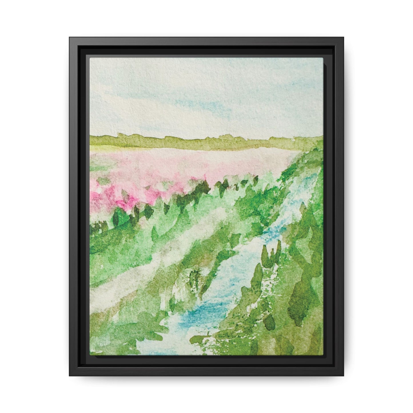Tulip Theory Matte Canvas, Framed (Black or Espresso). Available in sizes from 8”x10”-11”x14”