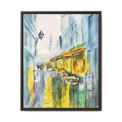 Cafe Reflections Matte Canvas, Framed (Black or Espresso). Available in sizes 8”x10”-24”x32”