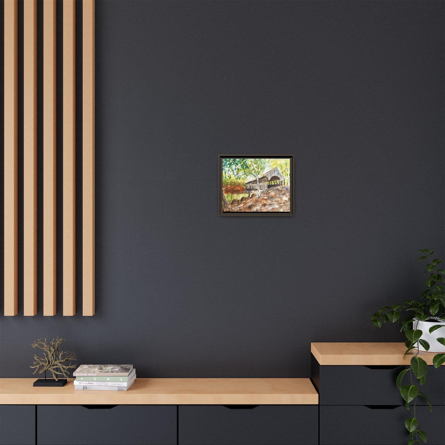 Artist’s Bridge Matte Canvas, Framed (Black or Espresso). Available in sizes from 10”x8”-24”x18”