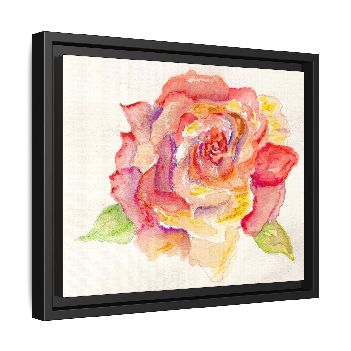 Rose Water Matte Canvas, Framed (Black or Espresso). Available in sizes from 10”x8”-14”x11”