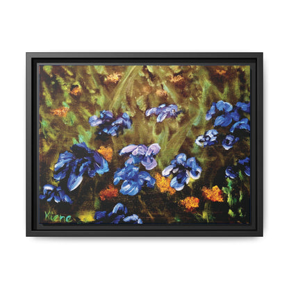 Irises Reimagined, Framed (Black or Espresso). Available in sizes from 10”x8”-18”x12”
