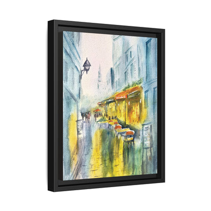 Cafe Reflections Matte Canvas, Framed (Black or Espresso). Available in sizes 8”x10”-24”x32”