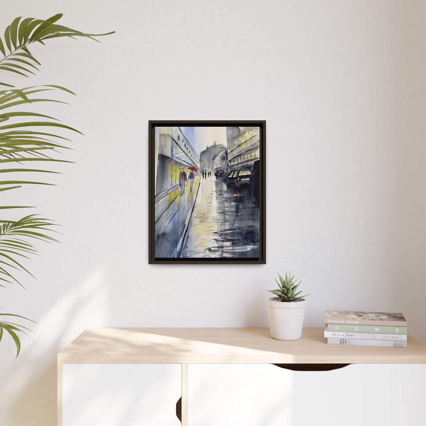 Rainy Day Romance, Framed (Black or Espresso). Available in sizes from 8”x10”-24”x32”