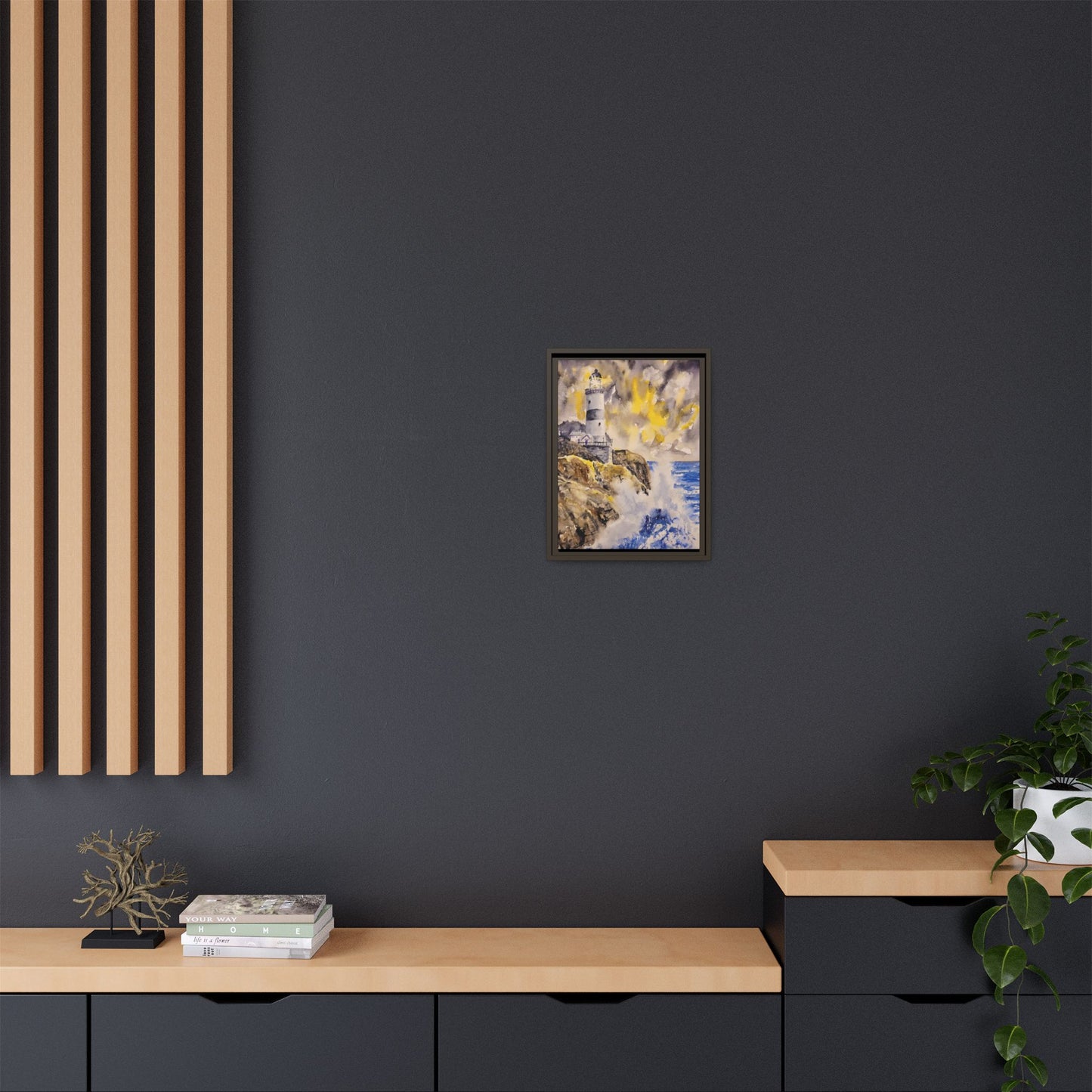 Storm Watch Matte Canvas, Framed (Black or Espresso). Available in sizes 8”x10”-18”x24”
