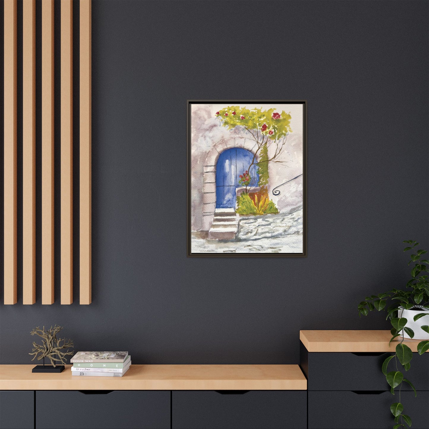 Blue Door, Framed (Black or Espresso). Available in sizes from 8”x10”-24”x32”