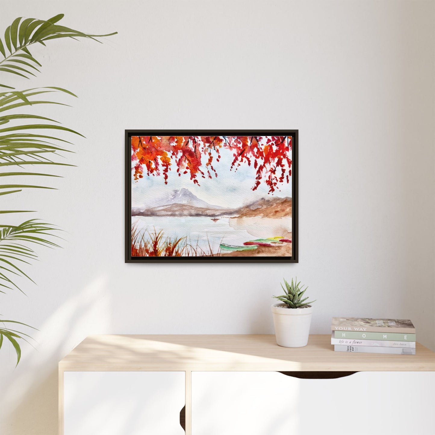 Falling For Fuji Matte Canvas, Framed (Black or Espresso). Available in sizes from 10”x8”-32”x24”
