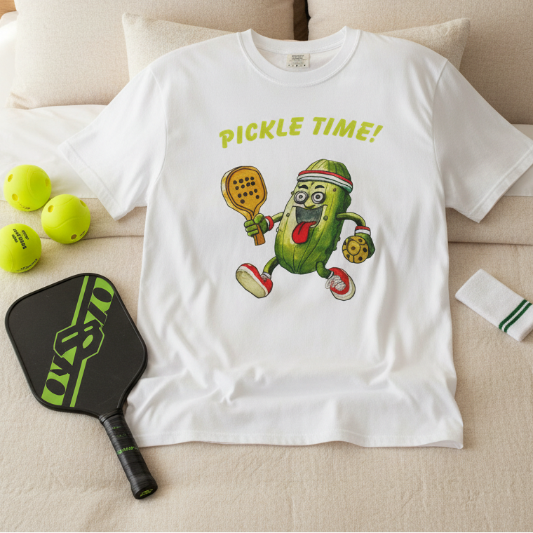 Pickle Time! Unisex Garment-Dyed T-shirt (Dark Colors). Available in sizes S-4XL, 16 colors.