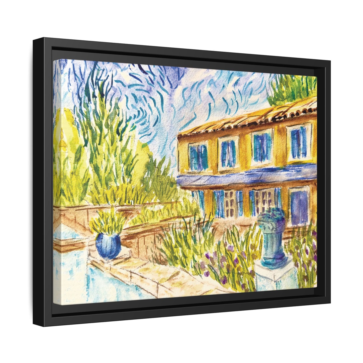 Respite Near Saint-Remy-de-Provence Matte Canvas, Framed (Black or Espresso). Available in sizes from 10”x8”-30”x24”