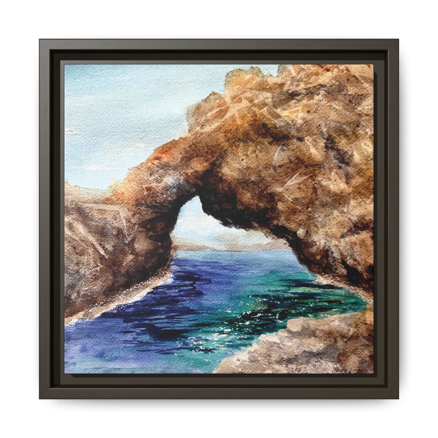 Bridging the Gap Matte Canvas, Framed (Black or Espresso). Available in sizes from 10”x10”-14”x14”