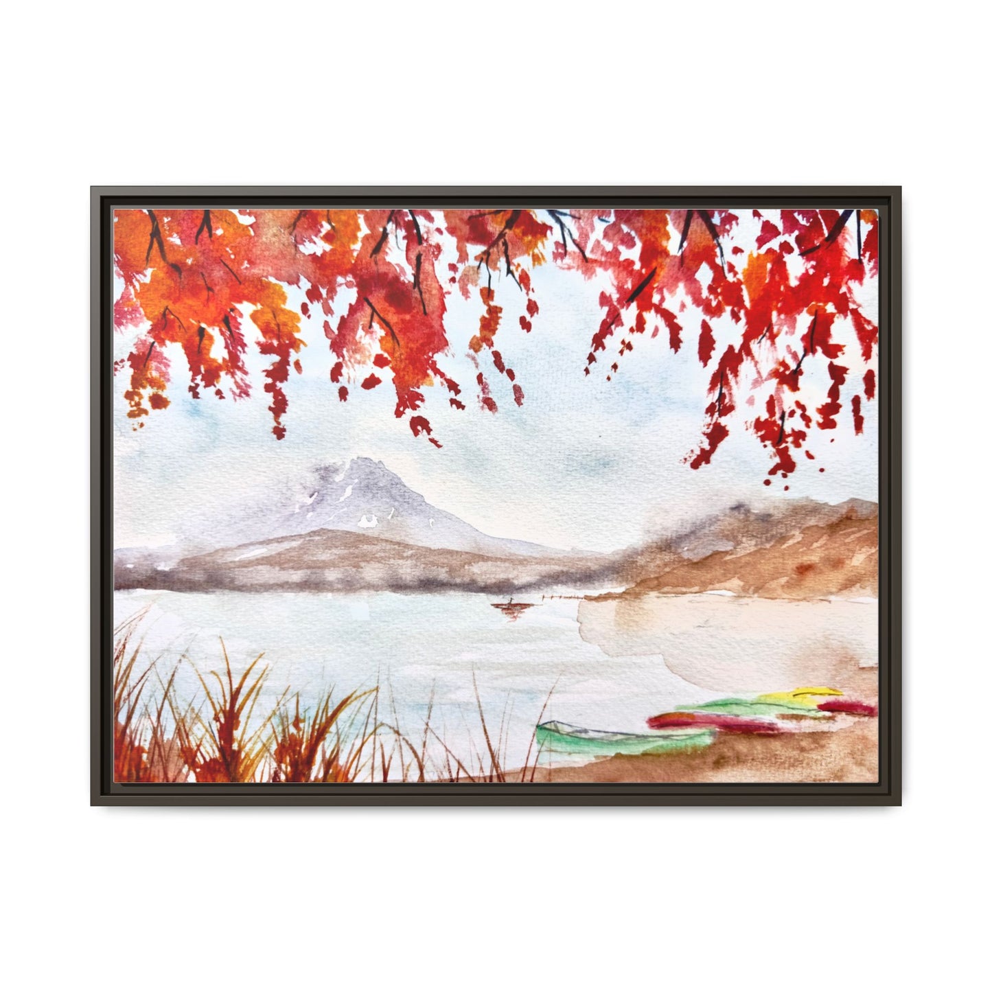 Falling For Fuji Matte Canvas, Framed (Black or Espresso). Available in sizes from 10”x8”-32”x24”