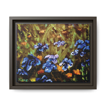 Irises Reimagined, Framed (Black or Espresso). Available in sizes from 10”x8”-18”x12”