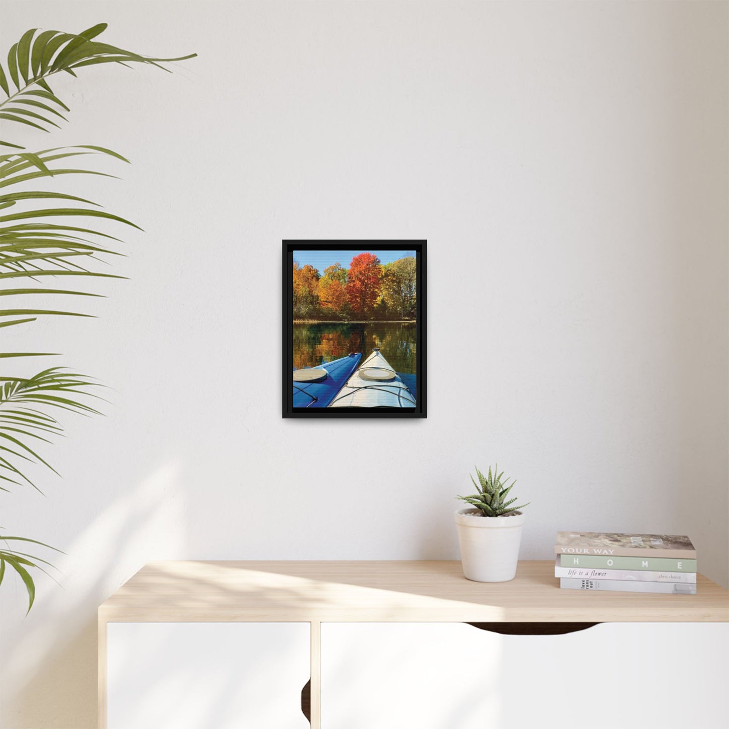 Happy Together Fall Kayaking, Framed (Black or Espresso). Available in sizes from 8”x10”-12”x16”