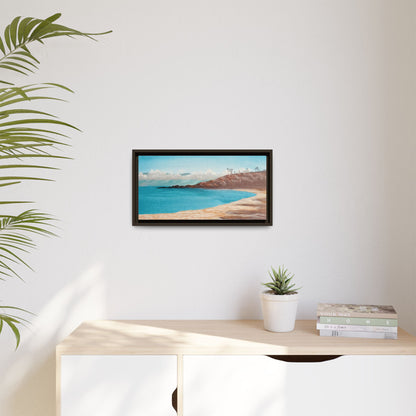 Kaanapali Beach Matte Canvas, Framed (Black or Espresso). Available in sizes from 20”x10”-30”x20”