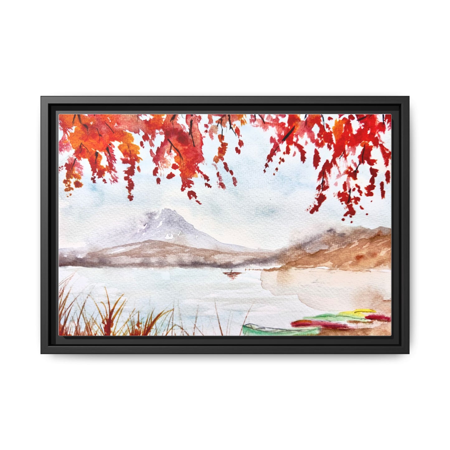 Falling For Fuji Matte Canvas, Framed (Black or Espresso). Available in sizes from 10”x8”-32”x24”
