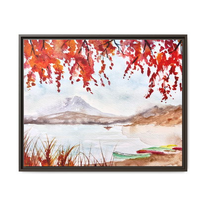 Falling For Fuji Matte Canvas, Framed (Black or Espresso). Available in sizes from 10”x8”-32”x24”
