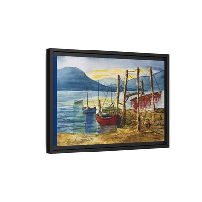 Morning Boats on the Loch, Framed (Black or Espresso). Available in sizes from 10”x8”-24”x18”