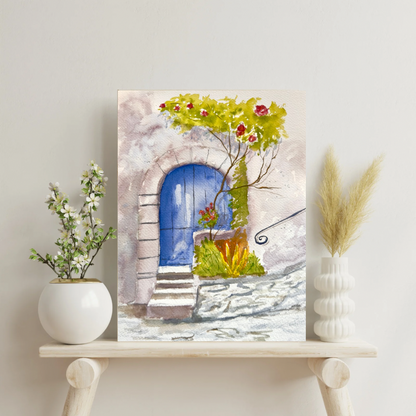 Blue Door Matte Canvas, Stretched, 1.25".  Available in sizes from 8" x 10"-24" x 32"