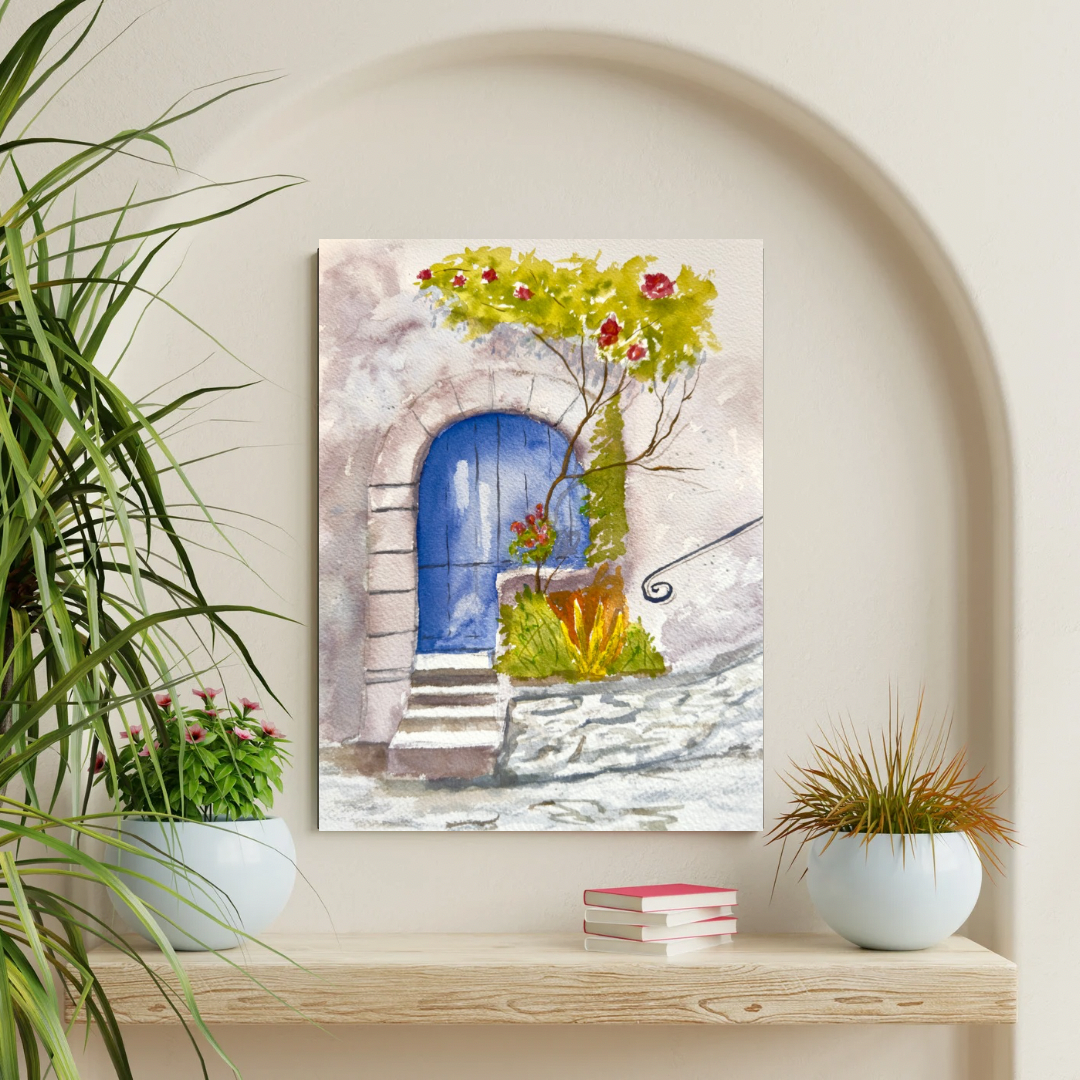 Blue Door Matte Canvas, Stretched, 1.25".  Available in sizes from 8" x 10"-24" x 32"