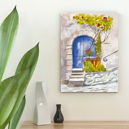 Blue Door Matte Canvas, Stretched, 1.25".  Available in sizes from 8" x 10"-24" x 32"