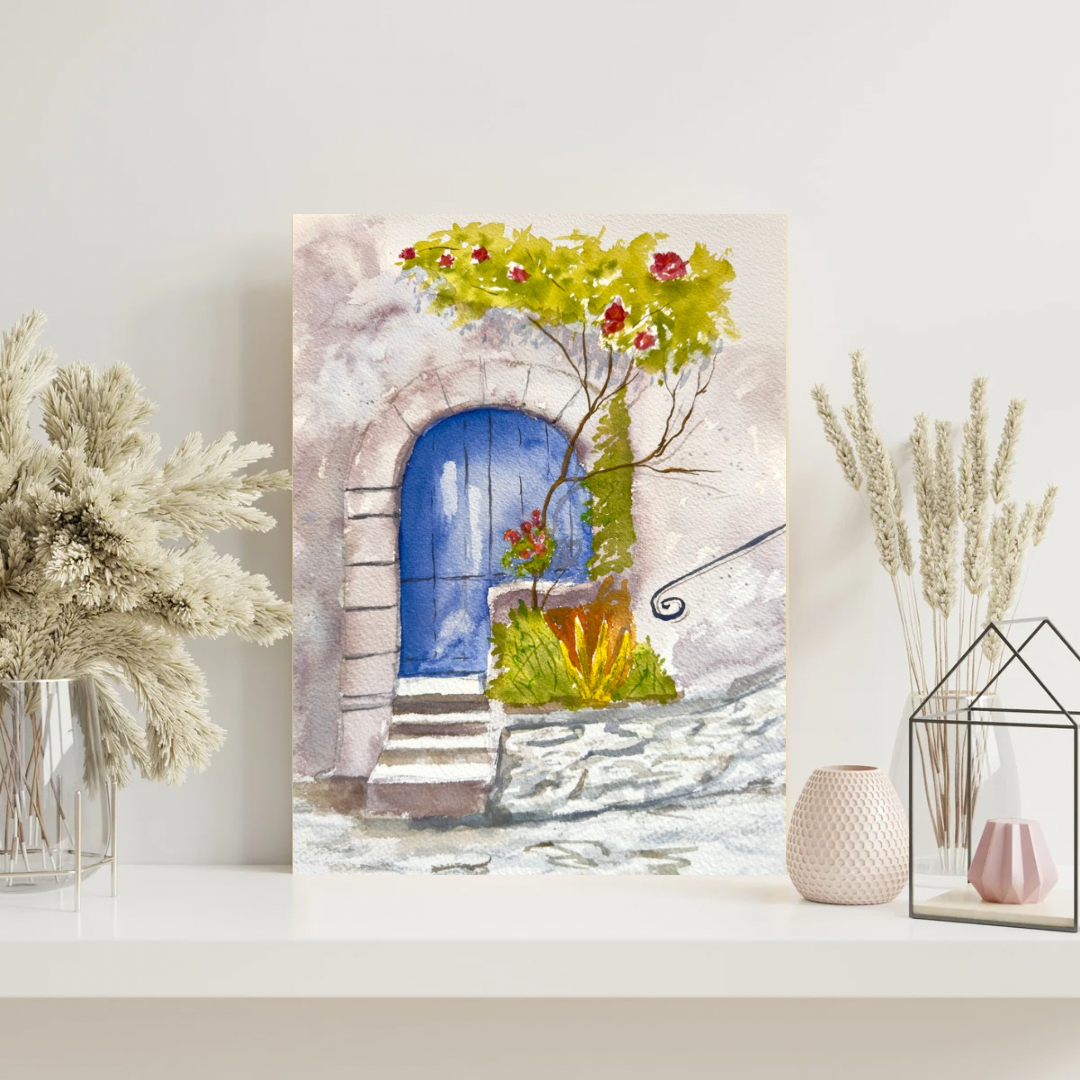 Blue Door Matte Canvas, Stretched, 1.25".  Available in sizes from 8" x 10"-24" x 32"