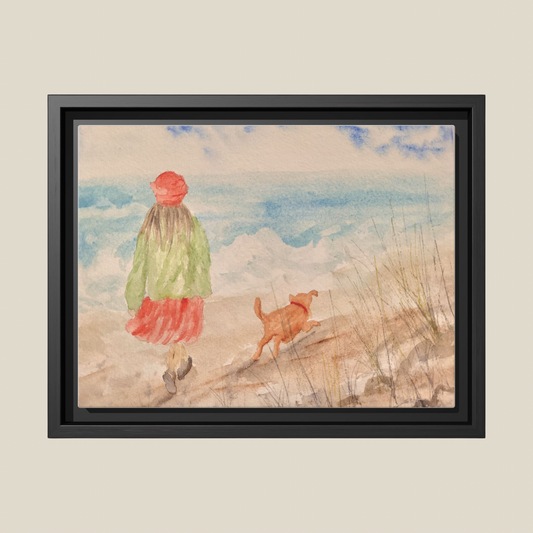 Oceanfront Friends, Framed (Black or Espresso). Available in sizes from 10”x8”-20”x16”