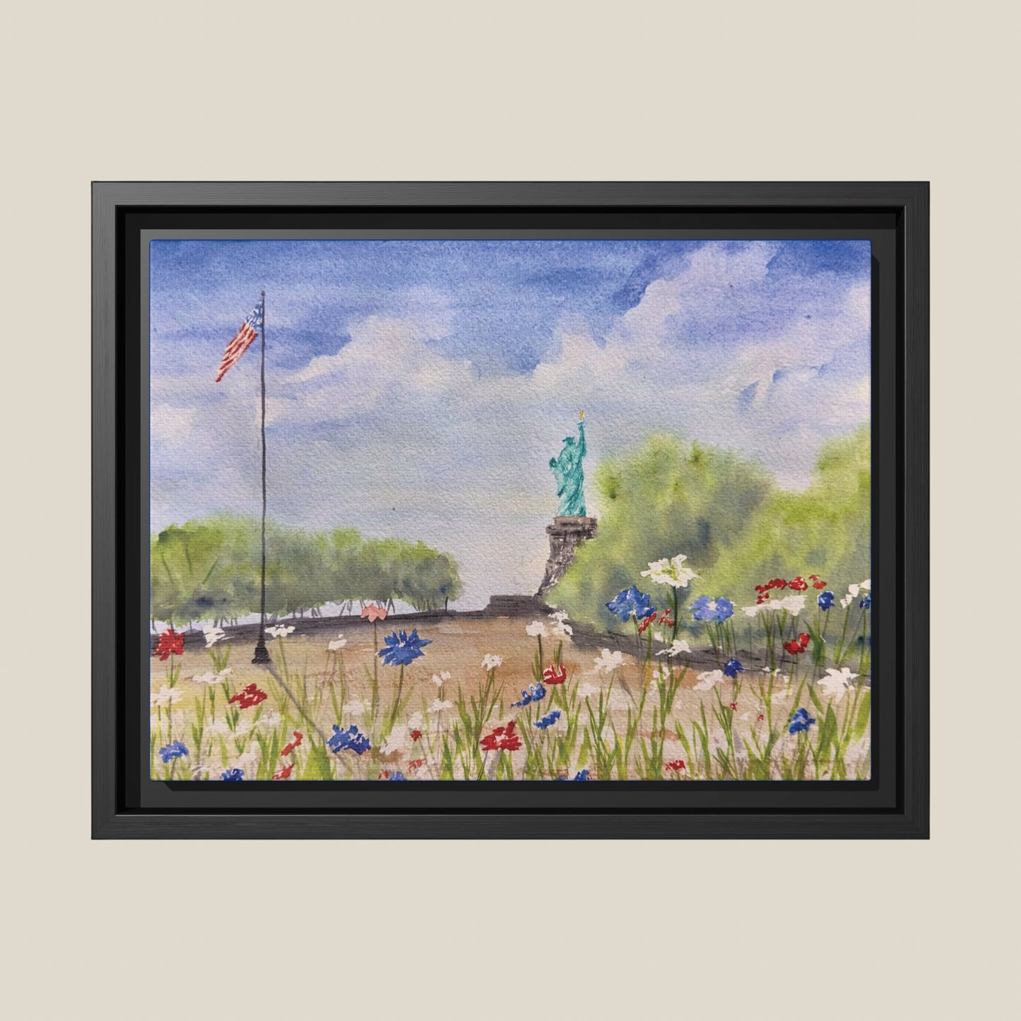 Looking for Liberty, Framed (Black or Espresso). Available in sizes from 10”x8”-24”x18”