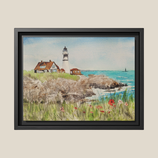 Portland Head Light, Framed (Black or Espresso). Available in sizes from 10”x8”-20”x16”