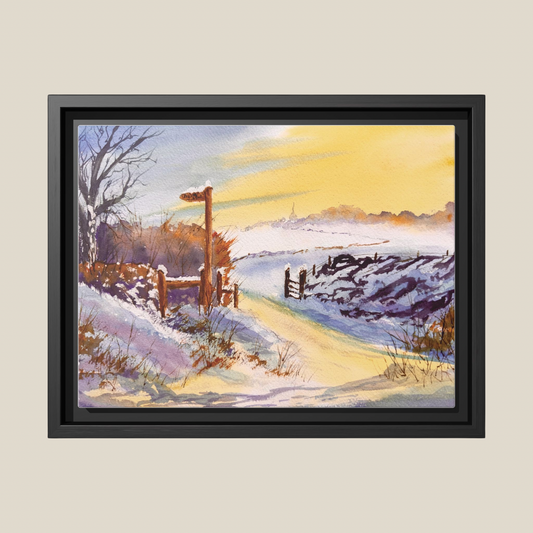Wales Winter Walk, Framed (Black or Espresso). Available in sizes from 10”x8”-32”x24”