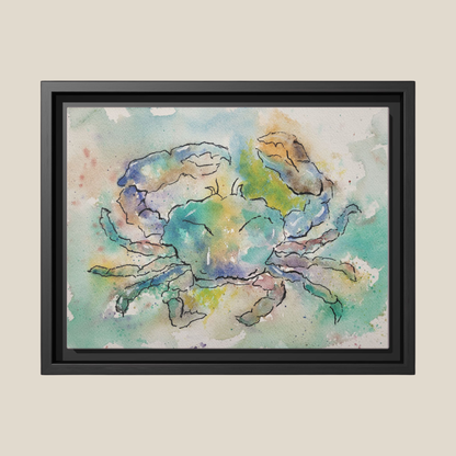 Blue Crab, Framed (Black or Espresso). Available in sizes from 10”x8”-18”x12”
