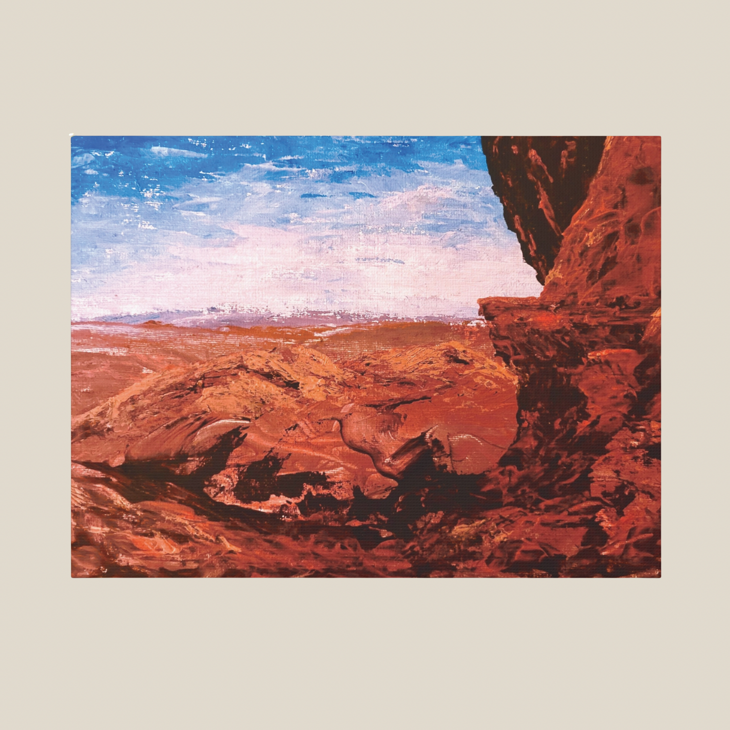 Red Rocks Matte Canvas, Stretched, 1.25". Available in sizes 10” x 8”-18”x12”