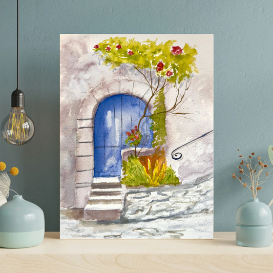 Blue Door Matte Canvas, Stretched, 1.25".  Available in sizes from 8" x 10"-24" x 32"