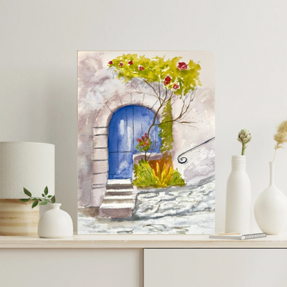 Blue Door Matte Canvas, Stretched, 1.25".  Available in sizes from 8" x 10"-24" x 32"