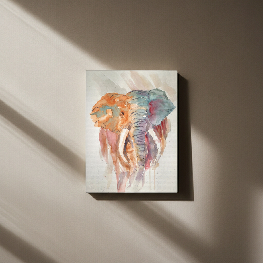 Bull in a Dust Storm Matte Canvas, Stretched, 1.25". Available in sizes 8” x 10”-18” x 24”